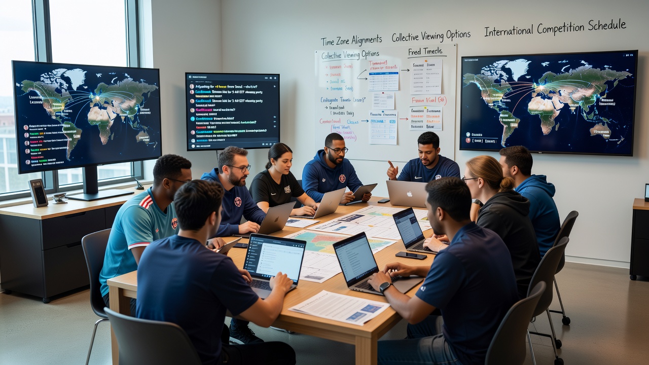 Digital collaboration tools and shared calendars used by international sports fans