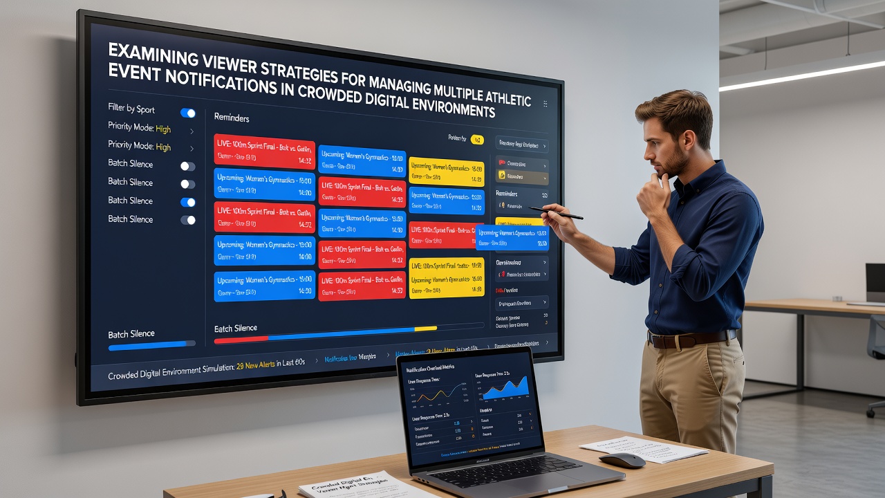User reviewing filtered sports notifications on a tablet during overlapping events