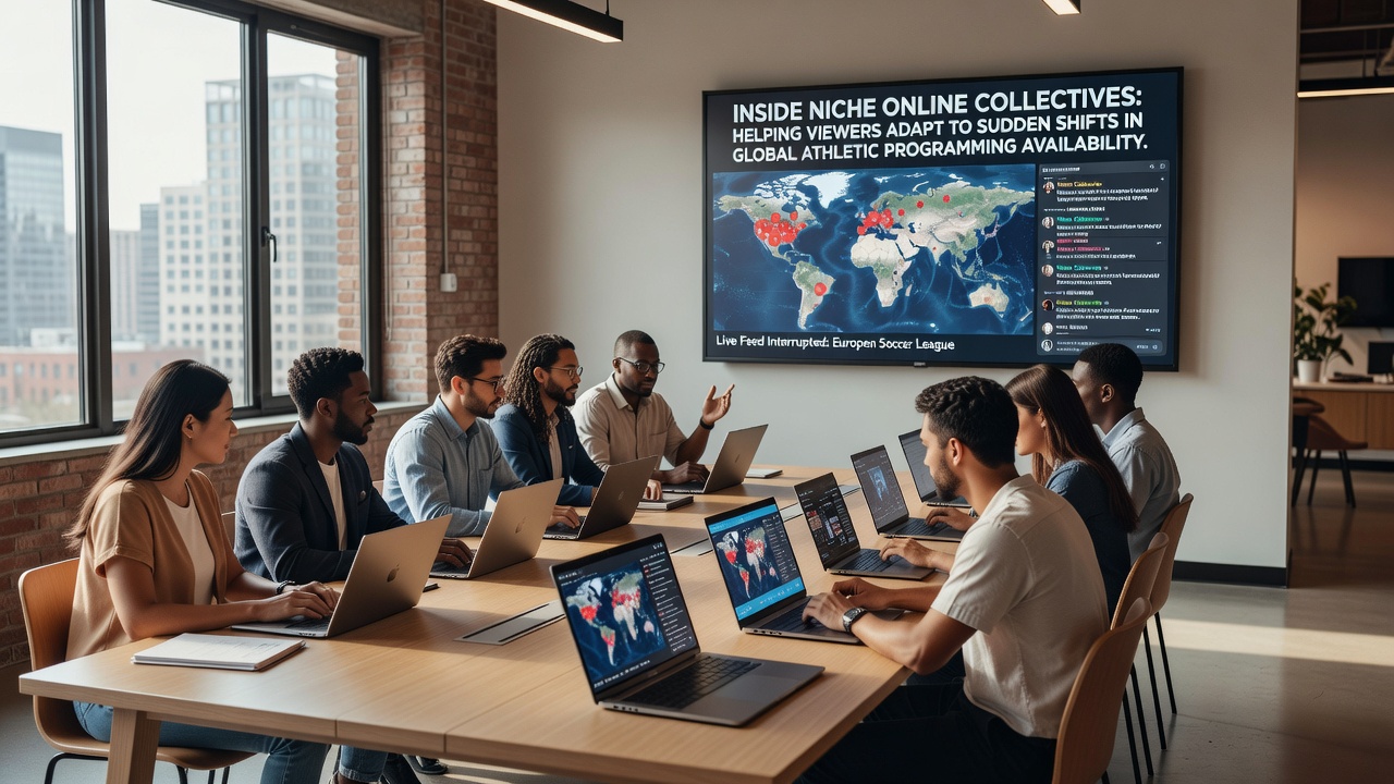 Members of an online collective sharing updated broadcast links and schedule adjustments during a live discussion
