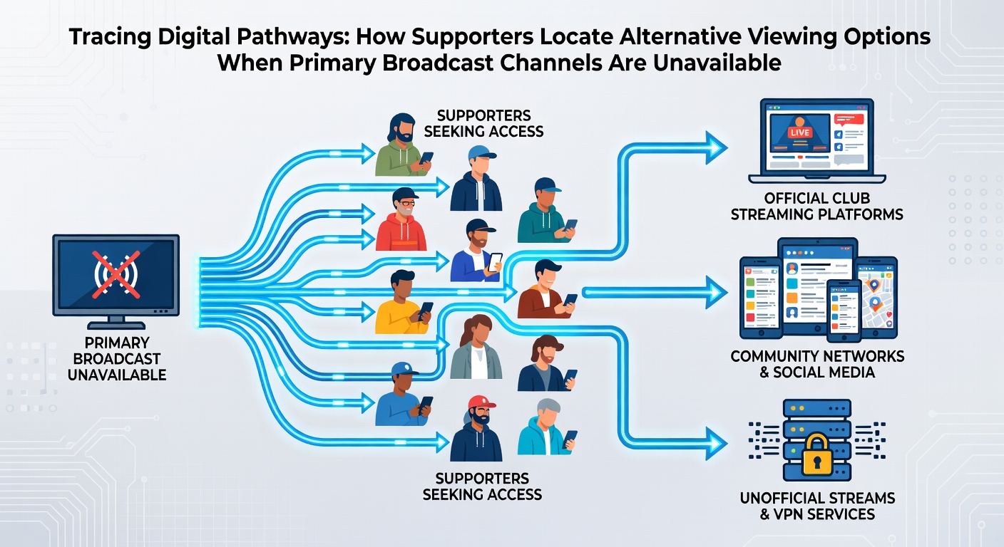 Sports viewers exploring connected devices and apps for live event access during network changes